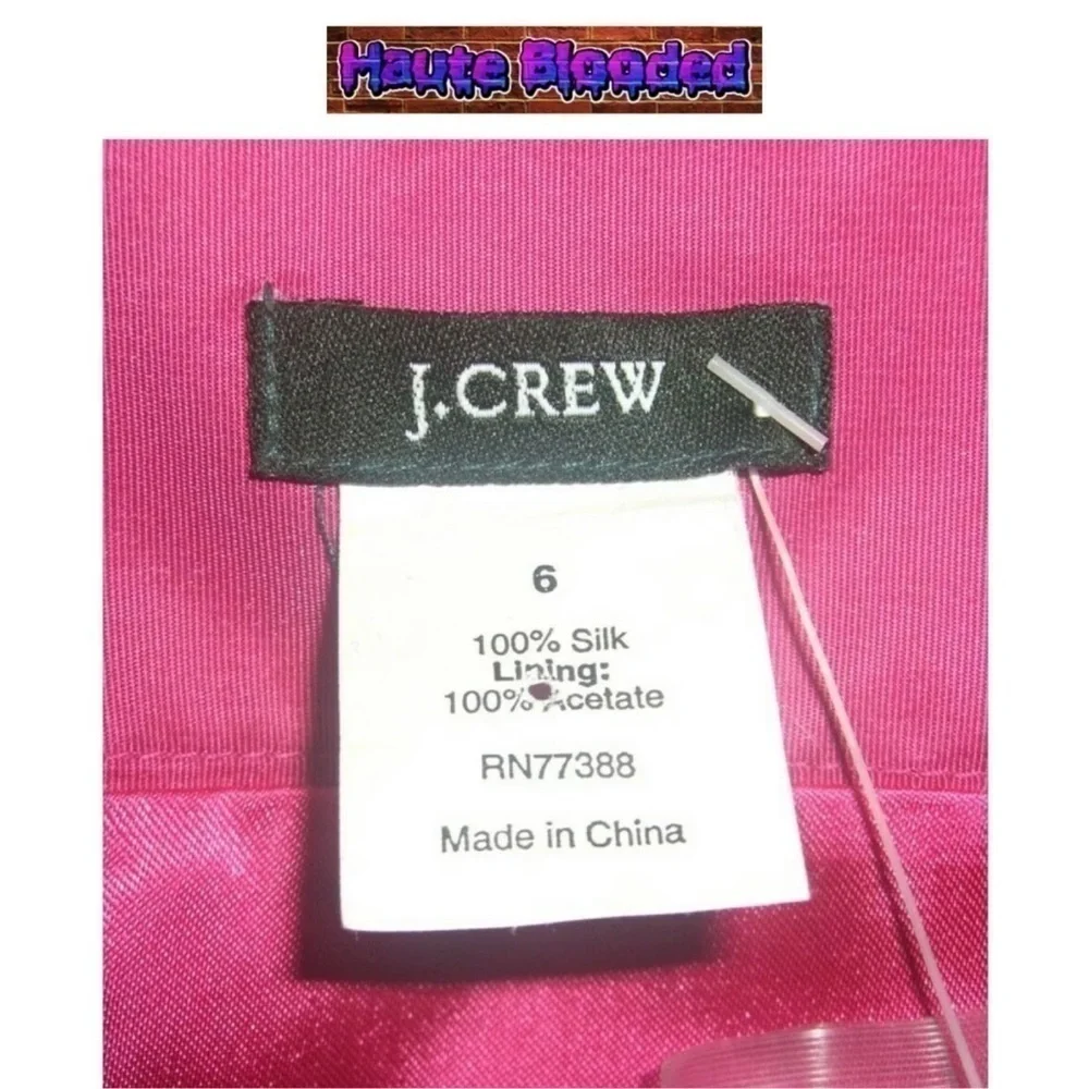 J Crew Silk Dress Pink Barbiecore Ribbon Empire Waist Wedding Coquette Glam y2k